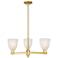 Arcadia Brookfield 28"W 3 Light Gold Stem Chandelier w/ White Shade