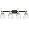 Arcadia Brookfield 33"W 4 Light Black Brass Bath Light w/ Clear Shade