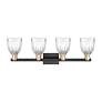 2_Arcadia Brookfield 33"W 4 Light Black Brass Bath Light w/ Clear Shade more views