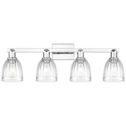 Arcadia Brookfield 33"W 4 Light Chrome Vanity Light w/ Clear Shade