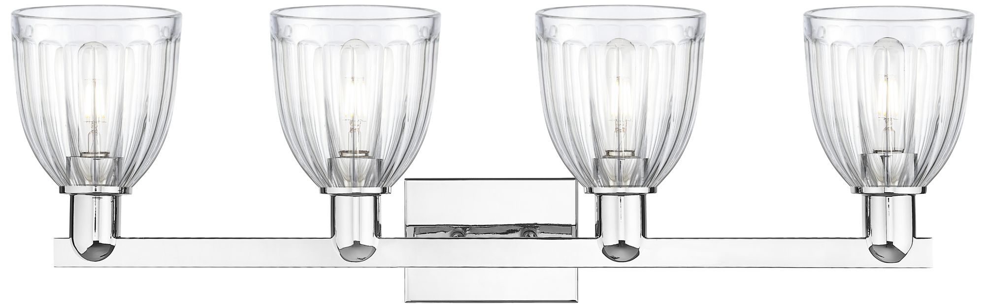 Image 2 Arcadia Brookfield 33"W 4 Light Chrome Vanity Light w/ Clear Shade more views