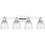 1_Arcadia Brookfield 33"W 4 Light Polished Nickel Vanity w/ Clear Shade