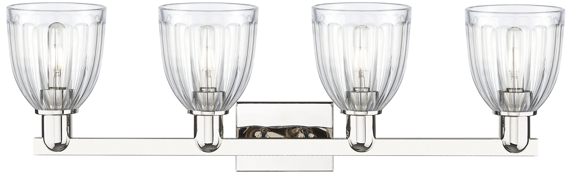 Image 2 Arcadia Brookfield 33"W 4 Light Polished Nickel Vanity w/ Clear Shade more views