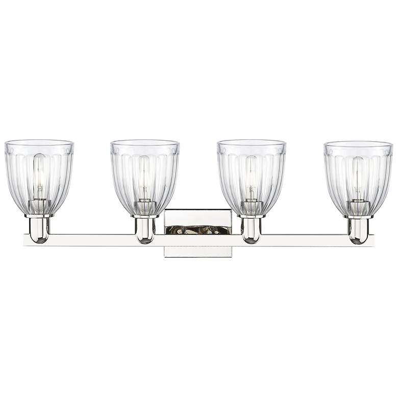 Image 2 Arcadia Brookfield 33"W 4 Light Polished Nickel Vanity w/ Clear Shade more views
