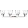 2_Arcadia Brookfield 33"W 4 Light Polished Nickel Vanity w/ Clear Shade more views