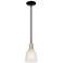 Arcadia Brookfield 6"W Black Brass Stem Mini Pendant w/ White Shade