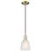 Arcadia Brookfield 6"W Brass Cord Hung Mini Pendant With White Shade