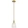 Arcadia Brookfield 6"W Bronze Stem Mini Pendant w/ White Shade