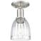 Arcadia Brookfield 6"W Brushed Nickel Semi.Flush Mount w/ Clear Shade