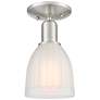 Arcadia Brookfield 6"W Brushed Nickel Semi.Flush Mount w/ White Shade
