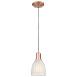 Arcadia Brookfield 6"W Copper Cord Hung Mini Pendant With White Shade