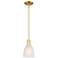 Arcadia Brookfield 6"W Gold Stem Hung Mini Pendant w/ White Shade
