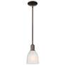 Arcadia Brookfield 6"W Oiled Bronze Stem Mini Pendant w/ White Shade