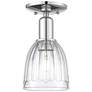 Arcadia Brookfield 6"W Polished Chrome Semi.Flush Mount w/ Clear Shade