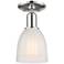 Arcadia Brookfield 6"W Polished Nickel Semi.Flush Mount w/ White Shade