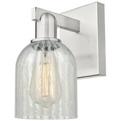 Arcadia Caledonia 11"H Brushed Nickel Sconce With Mouchette Shade