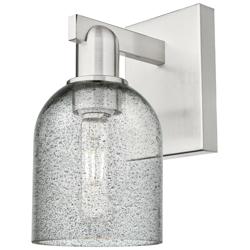 Arcadia Caledonia 11"H Brushed Satin Nickel Sconce With Charcoal Shade