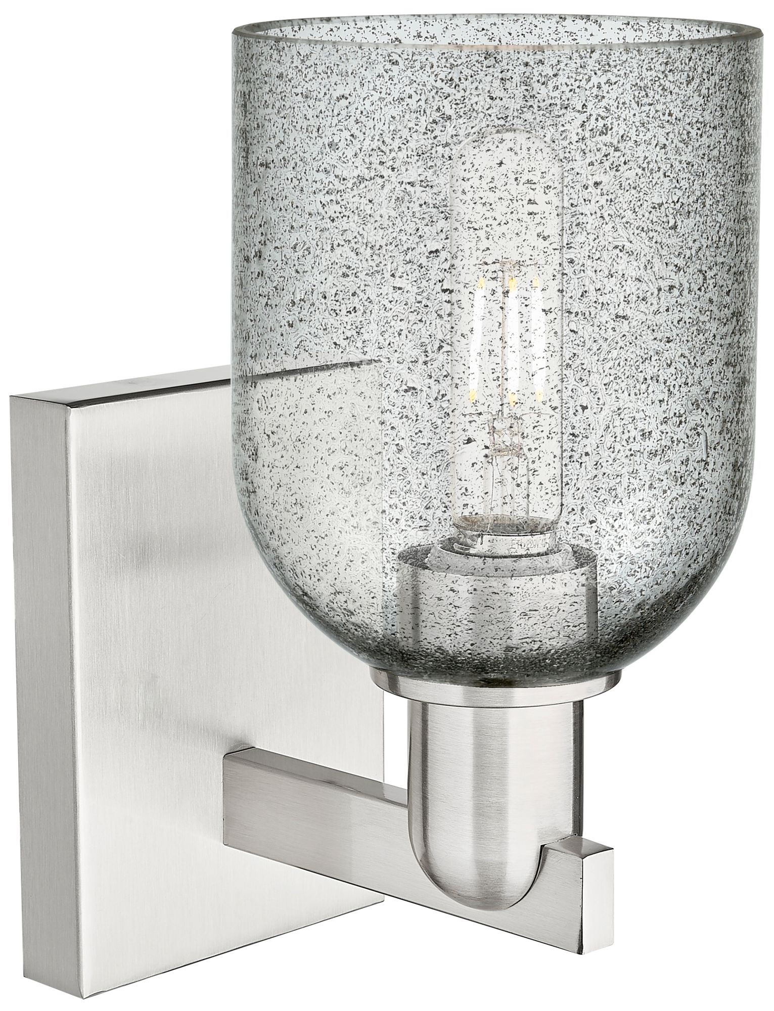 Image 2 Arcadia Caledonia 11"H Brushed Satin Nickel Sconce With Charcoal Shade more views