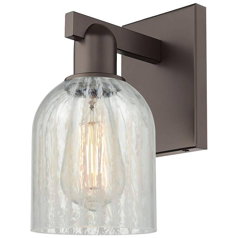 Image 1 Arcadia Caledonia 11"H Oil Rubbed Bronze Sconce With Mouchette Shade