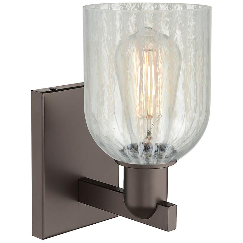 Image 2 Arcadia Caledonia 11"H Oil Rubbed Bronze Sconce With Mouchette Shade more views