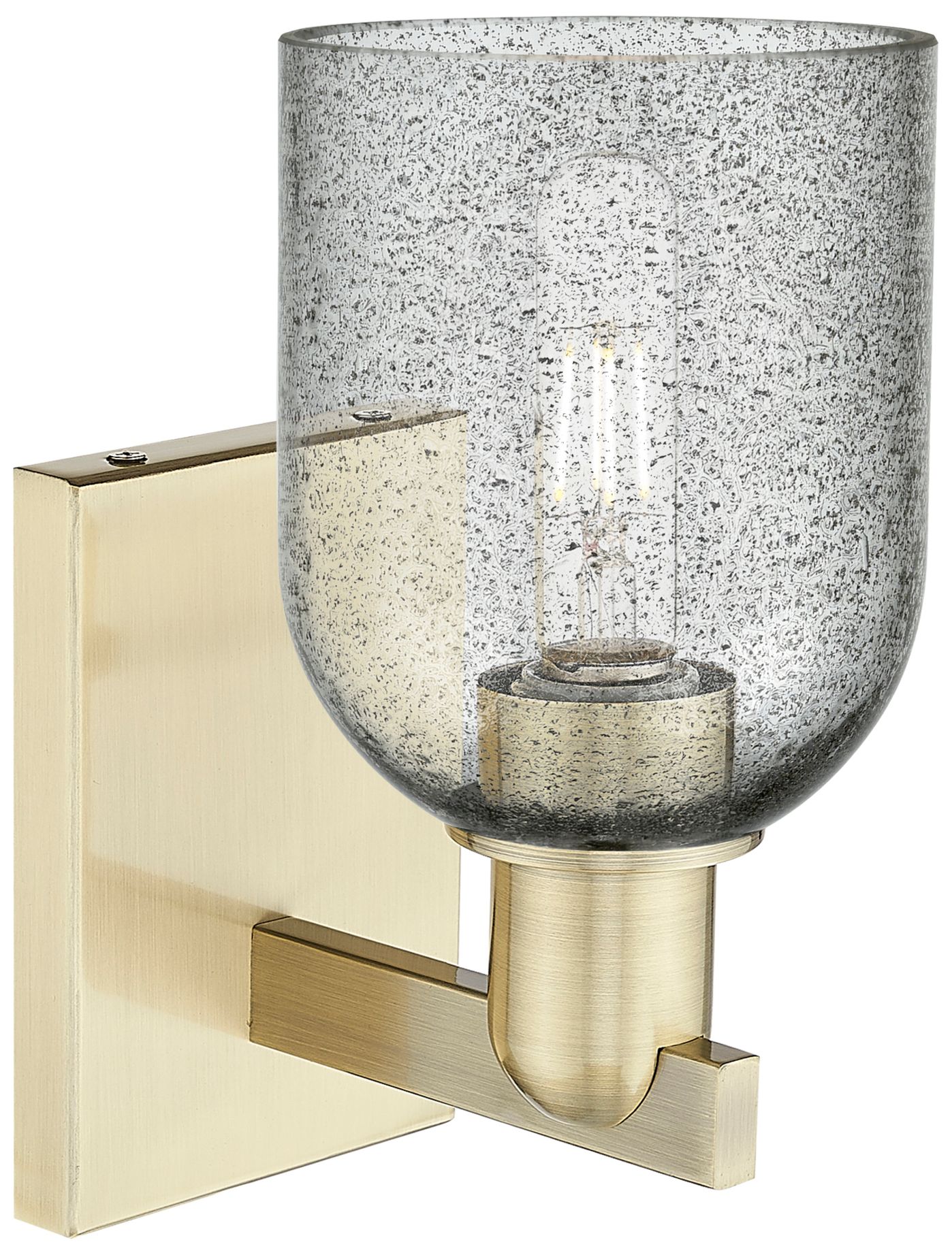 Image 2 Arcadia Caledonia 11" High Antique Brass Sconce With Charcoal Shade more views