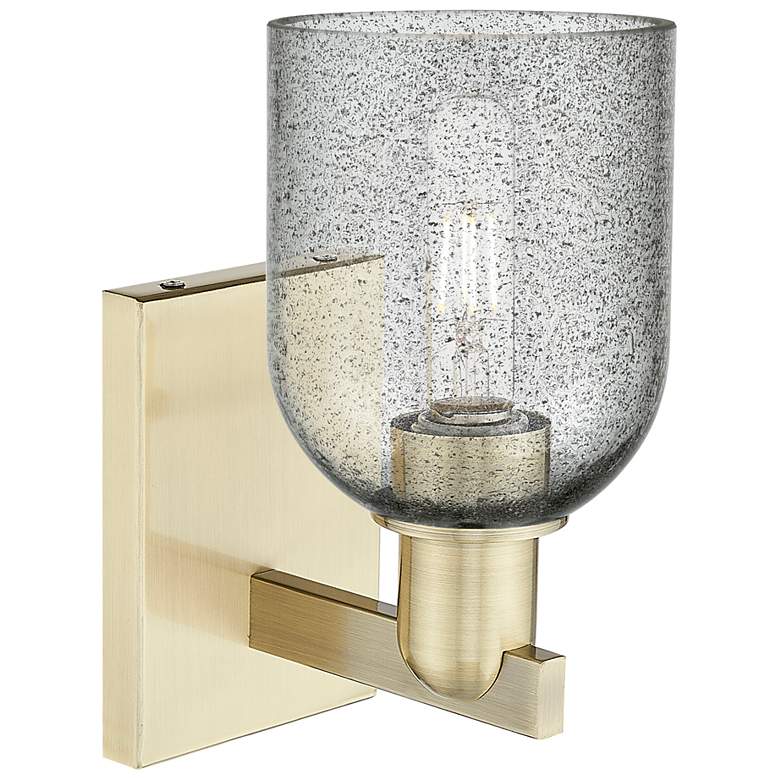 Image 2 Arcadia Caledonia 11" High Antique Brass Sconce With Charcoal Shade more views