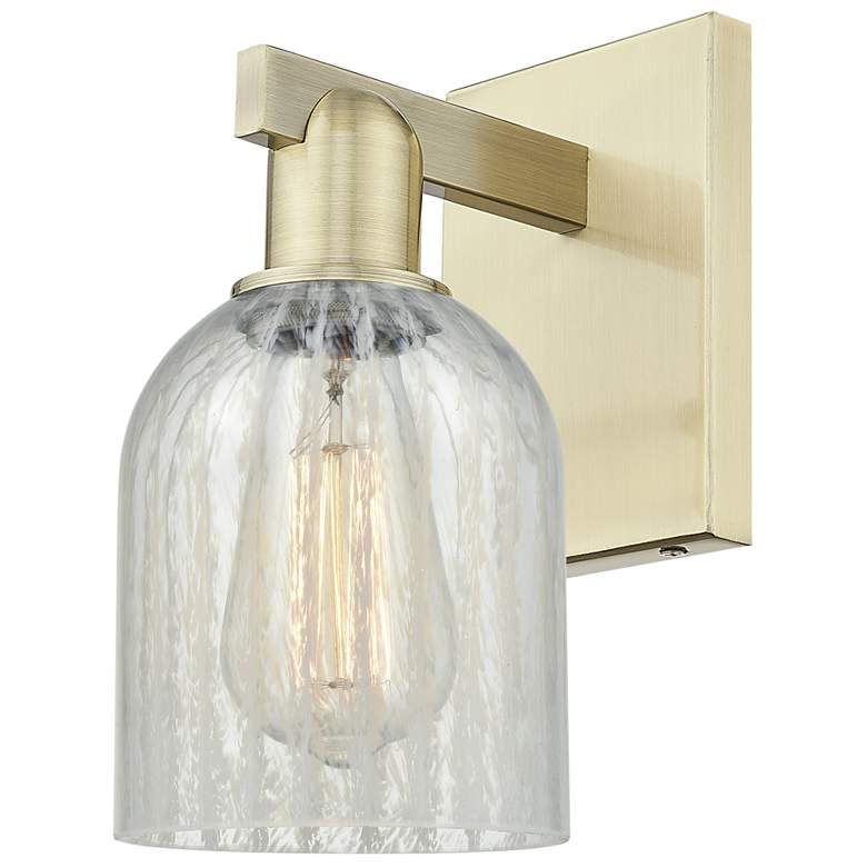 Image 1 Arcadia Caledonia 11" High Antique Brass Sconce With Mouchette Shade