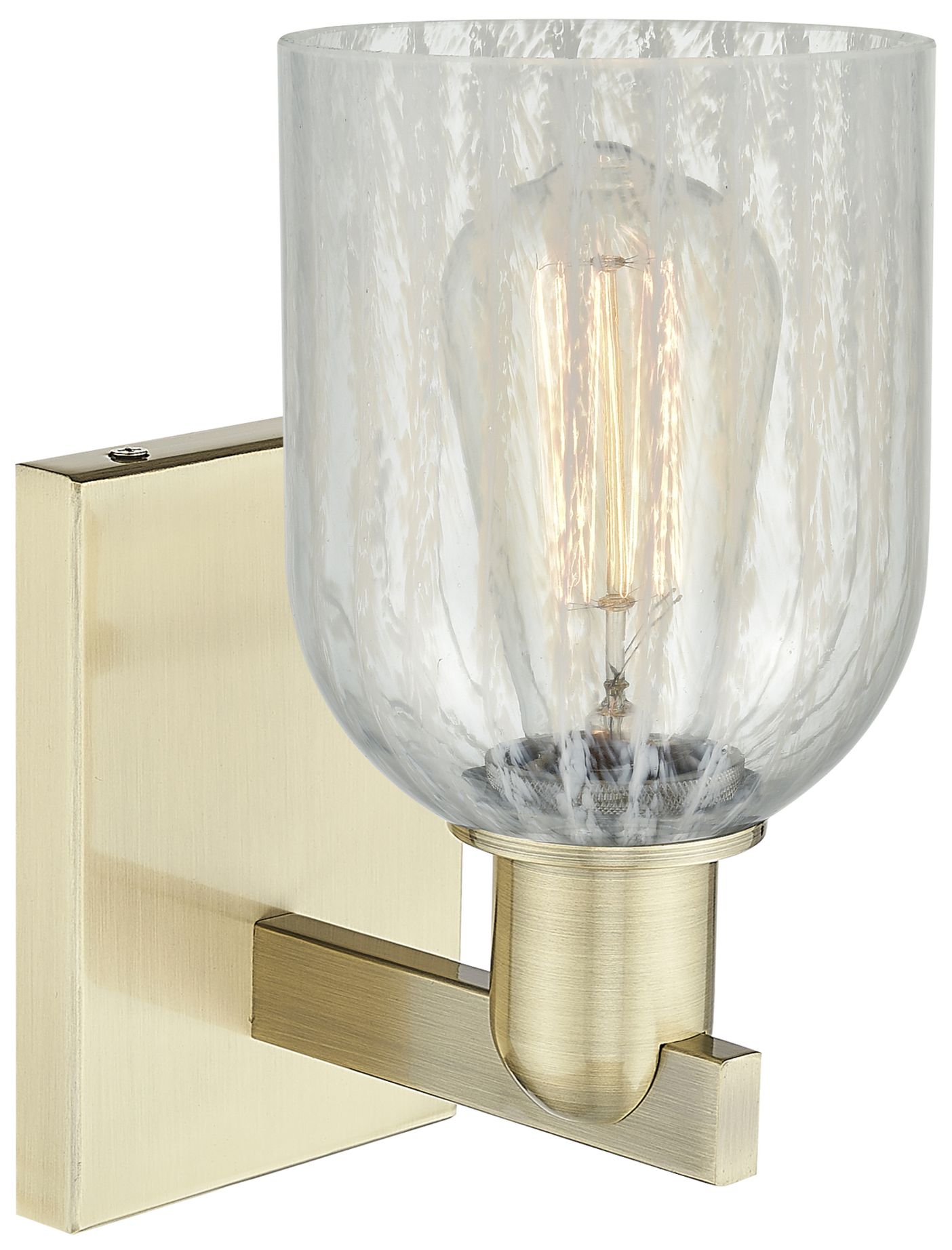 Image 2 Arcadia Caledonia 11" High Antique Brass Sconce With Mouchette Shade more views