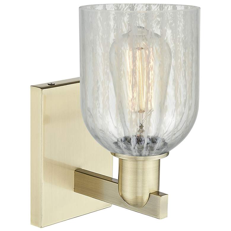 Image 2 Arcadia Caledonia 11" High Antique Brass Sconce With Mouchette Shade more views