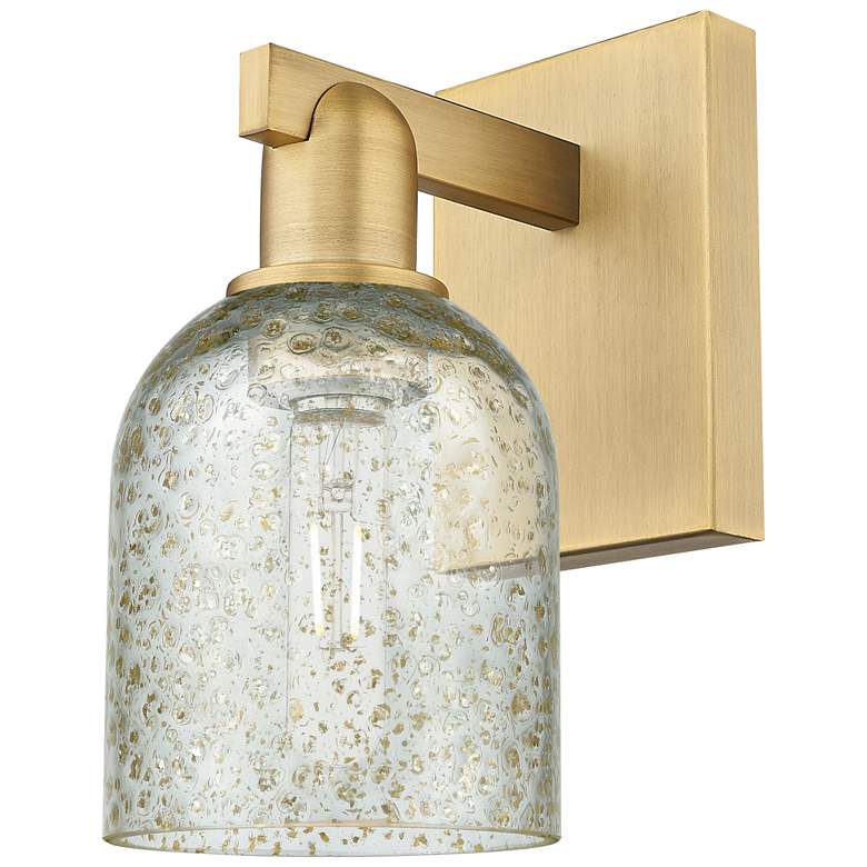 Image 1 Arcadia Caledonia 11" High Brushed Brass Sconce With Mica Shade