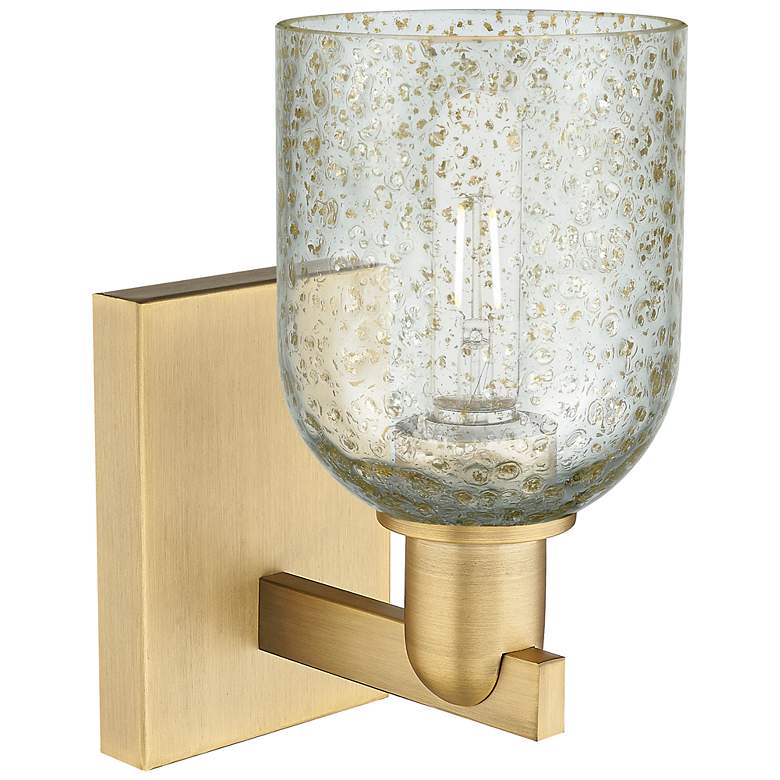 Image 2 Arcadia Caledonia 11" High Brushed Brass Sconce With Mica Shade more views