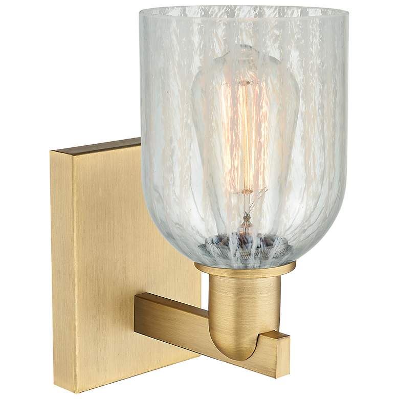 Image 2 Arcadia Caledonia 11" High Brushed Brass Sconce With Mouchette Shade more views