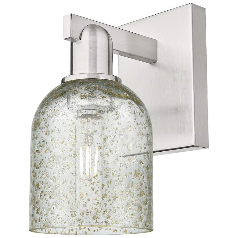 Image 1 Arcadia Caledonia 11" High Brushed Satin Nickel Sconce With Mica Shade
