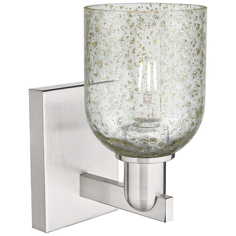 Image 2 Arcadia Caledonia 11" High Brushed Satin Nickel Sconce With Mica Shade more views