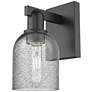 1_Arcadia Caledonia 11" High Matte Black Sconce With Charcoal Shade