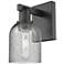 Arcadia Caledonia 11" High Matte Black Sconce With Charcoal Shade