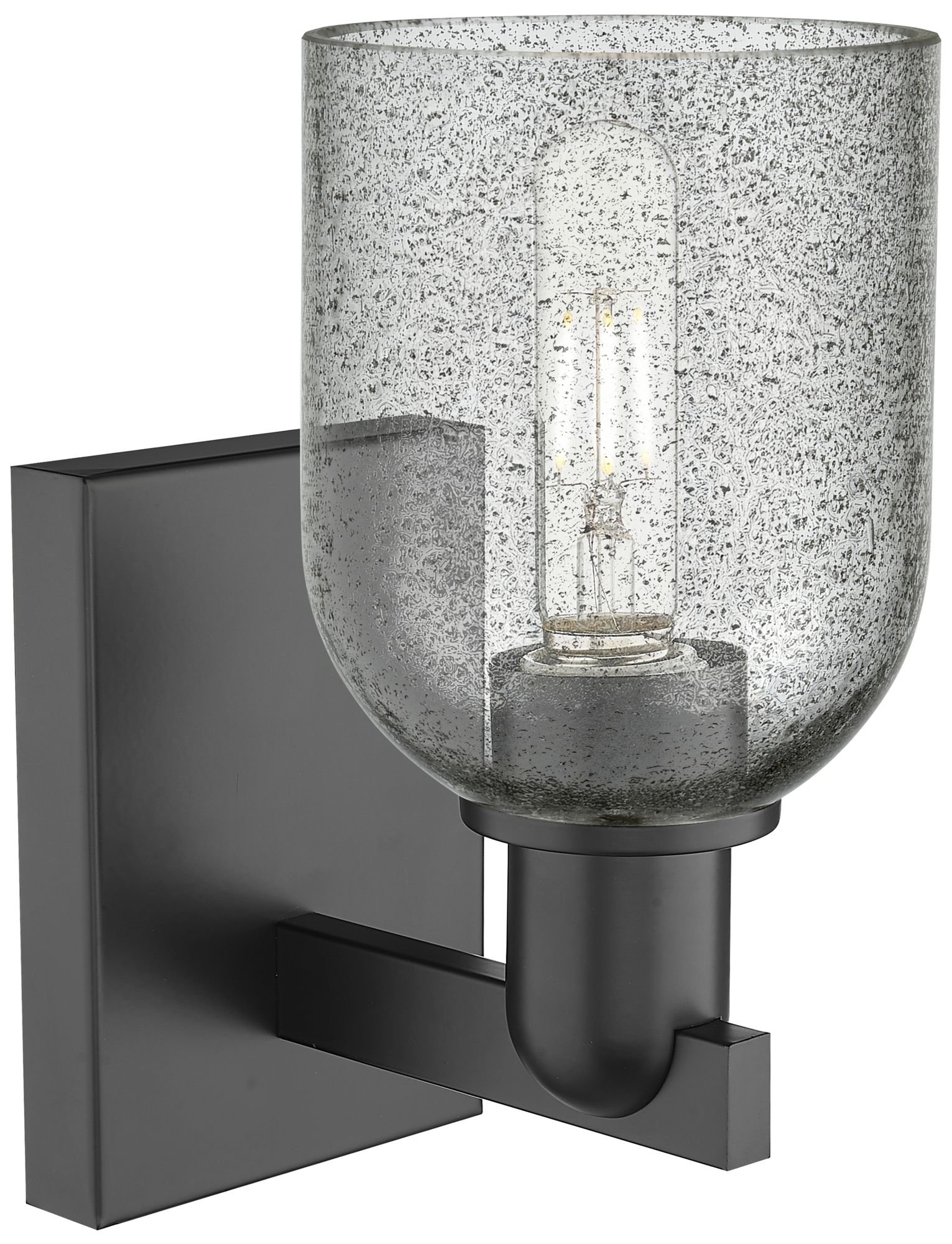 Image 2 Arcadia Caledonia 11" High Matte Black Sconce With Charcoal Shade more views