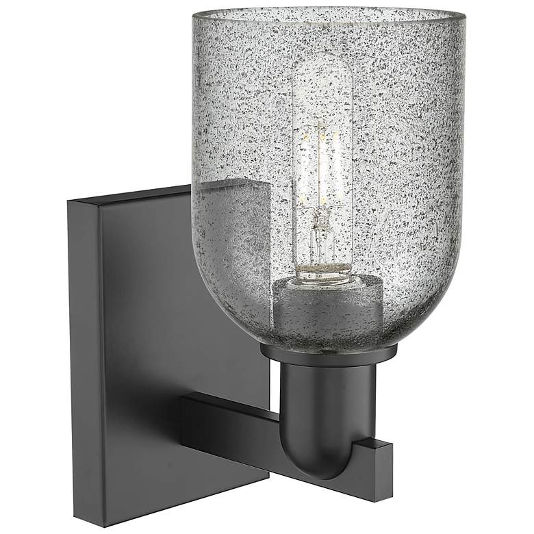 Image 2 Arcadia Caledonia 11" High Matte Black Sconce With Charcoal Shade more views