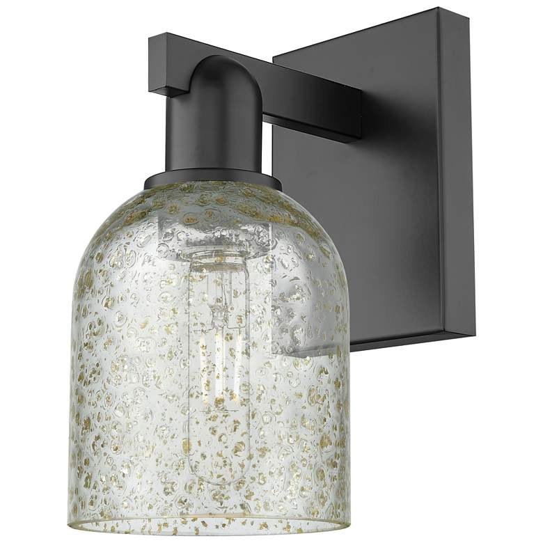 Image 1 Arcadia Caledonia 11" High Matte Black Sconce With Mica Shade