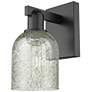 1_Arcadia Caledonia 11" High Matte Black Sconce With Mica Shade