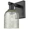 Arcadia Caledonia 11" High Matte Black Sconce With Mica Shade