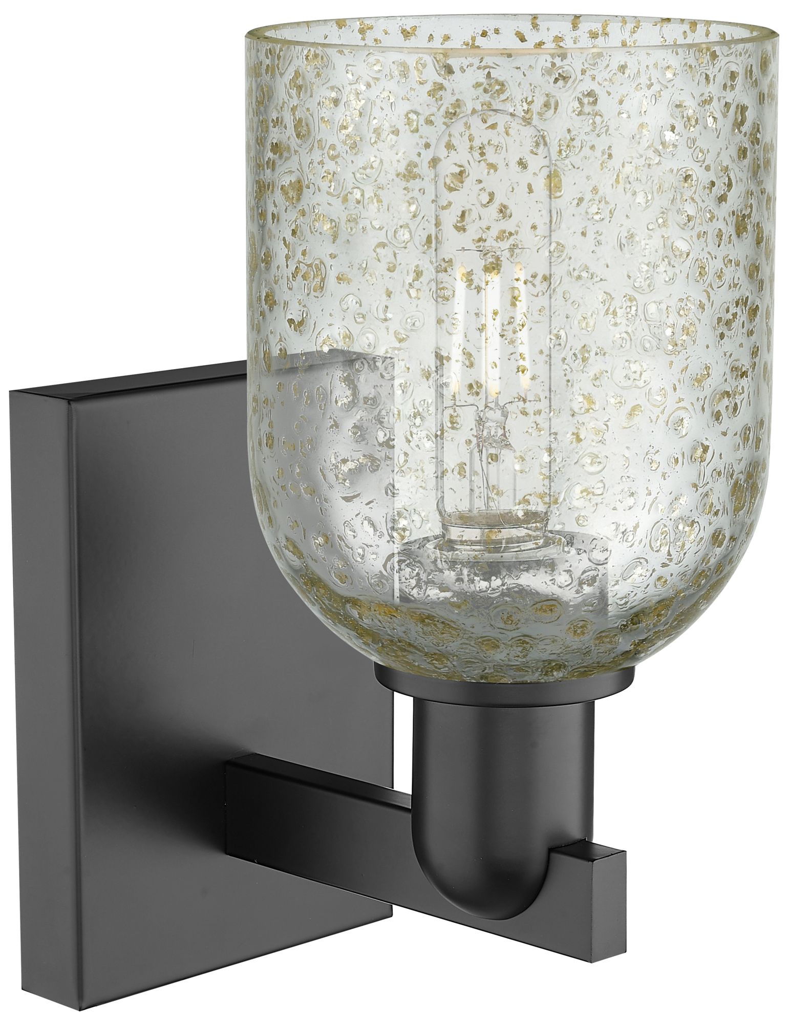 Image 2 Arcadia Caledonia 11" High Matte Black Sconce With Mica Shade more views