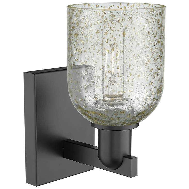 Image 2 Arcadia Caledonia 11" High Matte Black Sconce With Mica Shade more views