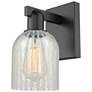 1_Arcadia Caledonia 11" High Matte Black Sconce With Mouchette Shade