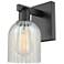 Arcadia Caledonia 11" High Matte Black Sconce With Mouchette Shade