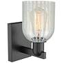 2_Arcadia Caledonia 11" High Matte Black Sconce With Mouchette Shade more views