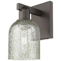 Arcadia Caledonia 11" High Oil Rubbed Bronze Sconce With Mica Shade