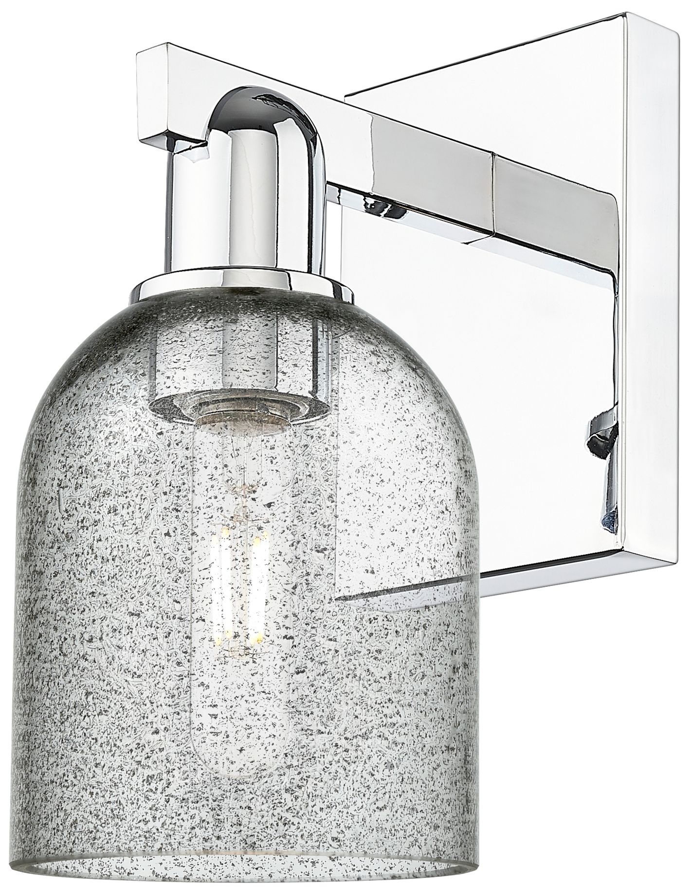 Arcadia Caledonia 11" High Polished Chrome Sconce With Charcoal Shade