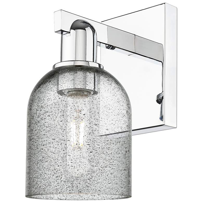Image 1 Arcadia Caledonia 11" High Polished Chrome Sconce With Charcoal Shade