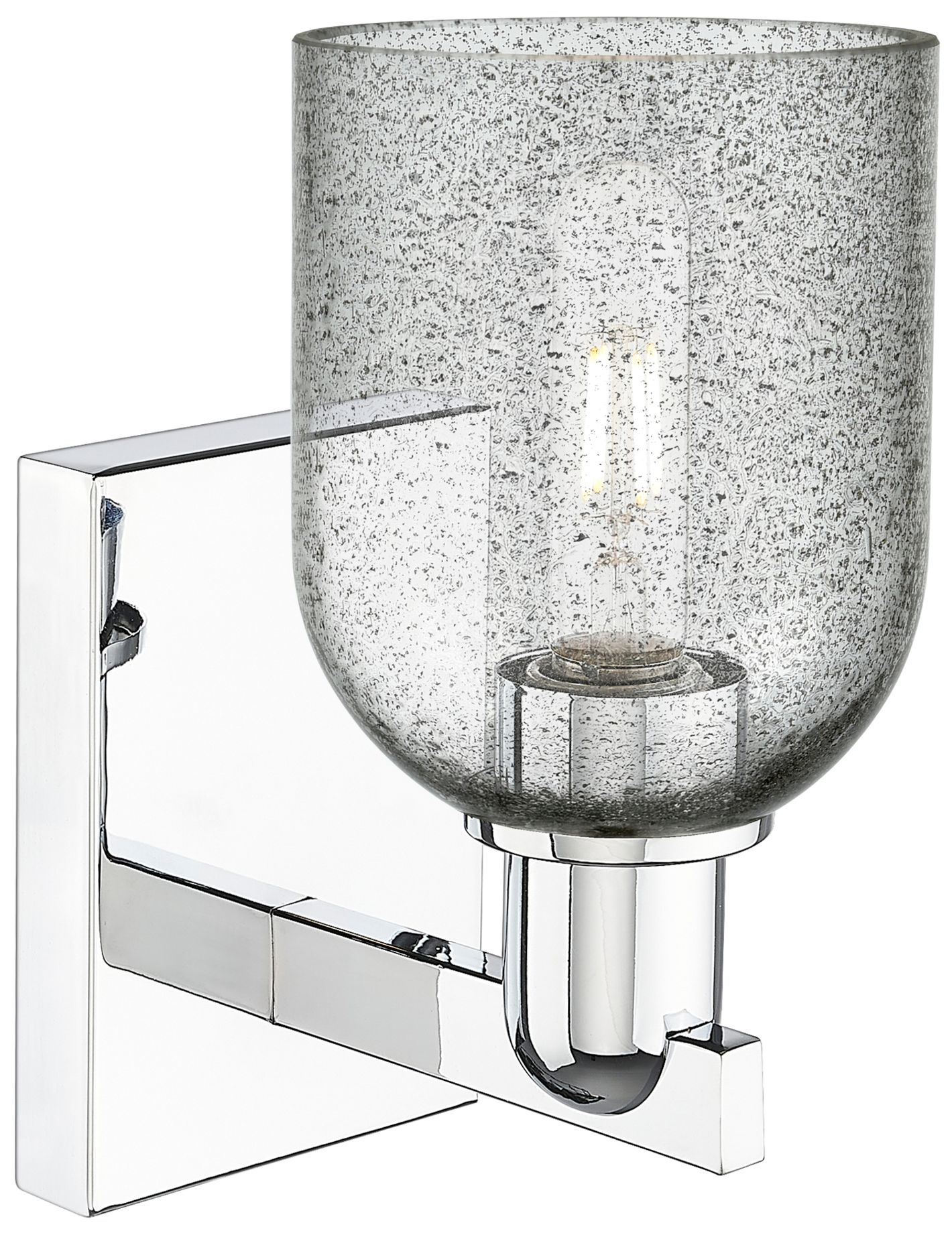 Image 2 Arcadia Caledonia 11" High Polished Chrome Sconce With Charcoal Shade more views